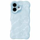 For iPhone 16 Wave Bubbles TPU Phone Case(Baby Blue) - 1