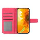 For OPPO Reno12 Pro 5G Global Skin Feel Sun Flower Embossed Flip Leather Phone Case with Lanyard(Rose Red) - 3
