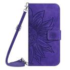 For OPPO A80 EU / A3 Pro Global Skin Feel Sun Flower Embossed Flip Leather Phone Case with Lanyard(Dark Purple) - 2