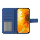 For OPPO Reno13 Global Skin Feel Sun Flower Embossed Flip Leather Phone Case with Lanyard(Dark Blue) - 3