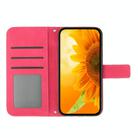 For OPPO Reno13 F 4G / 5G Skin Feel Sun Flower Embossed Flip Leather Phone Case with Lanyard(Rose Red) - 3