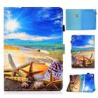 For iPad 9.7 (2017) / (2018) / Air 2 / Air Colored Drawing Stitching Horizontal Flip Leather Case with Holder & Card Slots & Sleep / Wake-up Function(Blue Sky Starfish) - 1