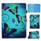 For iPad 9.7 (2017) / (2018) / Air 2 / Air Colored Drawing Stitching Horizontal Flip Leather Case with Holder & Card Slots & Sleep / Wake-up Function(Green Butterflies) - 1