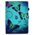 For iPad 9.7 (2017) / (2018) / Air 2 / Air Colored Drawing Stitching Horizontal Flip Leather Case with Holder & Card Slots & Sleep / Wake-up Function(Green Butterflies) - 2