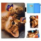 For iPad mini 5 / mini 4 / mini 3 / mini 2 / mini Colored Drawing Stitching Horizontal Flip Leather Case with Holder & Card Slots & Sleep / Wake-up Function(Butterfly Cat) - 1
