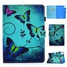 For iPad Pro 11 inch (2020) Colored Drawing Stitching Horizontal Flip Leather Tablet Case with Holder & Card Slots & Sleep / Wake-up Function(Green Butterflies) - 1