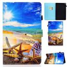 For Amazon Kindle fire HD8 2016 / 2017 / 2018 Colored Drawing Stitching Horizontal Flip Leather Case with Holder & Card Slots & Sleep / Wake-up Function(Blue Sky Starfish) - 1