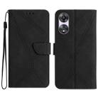 For OPPO A78 4G Stitching Embossed Leather Phone Case(Black) - 1