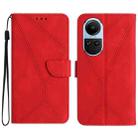 For OPPO Reno10 Global / Reno10 Pro Global Stitching Embossed Leather Phone Case(Red) - 1