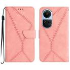 For OPPO Reno10 Global / Reno10 Pro Global Stitching Embossed Leather Phone Case(Pink) - 1