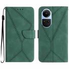 For OPPO Reno10 Global / Reno10 Pro Global Stitching Embossed Leather Phone Case(Green) - 1