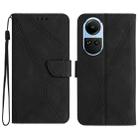 For OPPO Reno10 Global / Reno10 Pro Global Stitching Embossed Leather Phone Case(Black) - 1