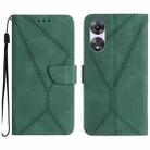 For OPPO A58 4G Stitching Embossed Leather Phone Case(Green) - 1