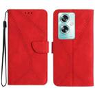 For OPPO A79 5G Stitching Embossed Leather Phone Case(Red) - 1