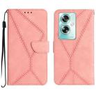 For OPPO A79 5G Stitching Embossed Leather Phone Case(Pink) - 1