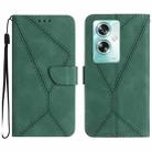 For OPPO A79 5G Stitching Embossed Leather Phone Case(Green) - 1