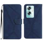 For OPPO A59 5G Stitching Embossed Leather Phone Case(Blue) - 1