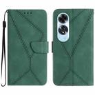 For OPPO A60 4G Stitching Embossed Leather Phone Case(Green) - 1