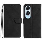 For OPPO A60 4G Stitching Embossed Leather Phone Case(Black) - 1