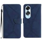 For OPPO A60 4G Stitching Embossed Leather Phone Case(Blue) - 1