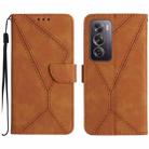 For OPPO Reno12 Pro 5G Global Stitching Embossed Leather Phone Case(Brown) - 1