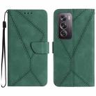 For OPPO Reno12 Pro 5G Global Stitching Embossed Leather Phone Case(Green) - 1