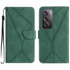 For OPPO Reno12 5G Global Stitching Embossed Leather Phone Case(Green) - 1