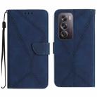 For OPPO Reno12 5G Global Stitching Embossed Leather Phone Case(Blue) - 1