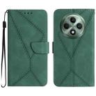 For OPPO Reno12 F 5G Global Stitching Embossed Leather Phone Case(Green) - 1