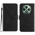 For OPPO Reno12 F 5G Global Stitching Embossed Leather Phone Case(Black) - 1