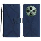 For OPPO Reno12 F 5G Global Stitching Embossed Leather Phone Case(Blue) - 1