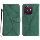 For OPPO A3x India Stitching Embossed Leather Phone Case(Green) - 1