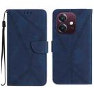 For OPPO A3x India Stitching Embossed Leather Phone Case(Blue) - 1