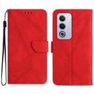 For OPPO A3 Pro 5G India / K12x 5G Global Stitching Embossed Leather Phone Case(Red) - 1