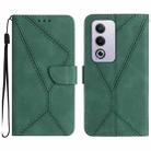 For OPPO A3 Pro 5G India / K12x 5G Global Stitching Embossed Leather Phone Case(Green) - 1