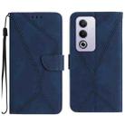 For OPPO A3 Pro 5G India / K12x 5G Global Stitching Embossed Leather Phone Case(Blue) - 1