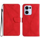 For OPPO Reno13 Global Stitching Embossed Leather Phone Case(Red) - 1