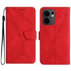 For OPPO Reno13 F 4G / 5G Stitching Embossed Leather Phone Case(Red) - 1