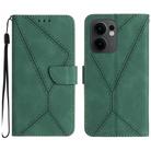 For OPPO Reno13 F 4G / 5G Stitching Embossed Leather Phone Case(Green) - 1