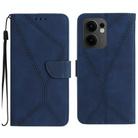 For OPPO Reno13 F 4G / 5G Stitching Embossed Leather Phone Case(Blue) - 1