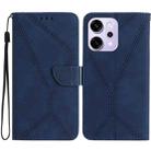 For OPPO Reno14 5G Global Stitching Embossed Leather Phone Case(Blue) - 1