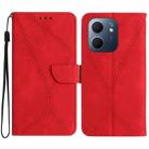 For OPPO A5x 4G Global / 5G Global Stitching Embossed Leather Phone Case(Red) - 1