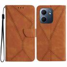 For OPPO A5x 4G Global / 5G Global Stitching Embossed Leather Phone Case(Brown) - 1