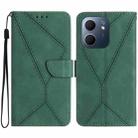 For OPPO A5x 4G Global / 5G Global Stitching Embossed Leather Phone Case(Green) - 1