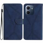 For OPPO A5x 4G Global / 5G Global Stitching Embossed Leather Phone Case(Blue) - 1