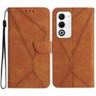 For OPPO A5 5G Global Stitching Embossed Leather Phone Case(Brown) - 1