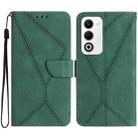 For OPPO A5 5G Global Stitching Embossed Leather Phone Case(Green) - 1