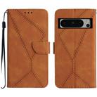 For Google Pixel 8 Pro Stitching Embossed Leather Phone Case(Brown) - 1