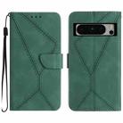 For Google Pixel 8 Pro Stitching Embossed Leather Phone Case(Green) - 1