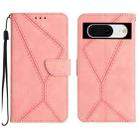 For Google Pixel 8a Stitching Embossed Leather Phone Case(Pink) - 1